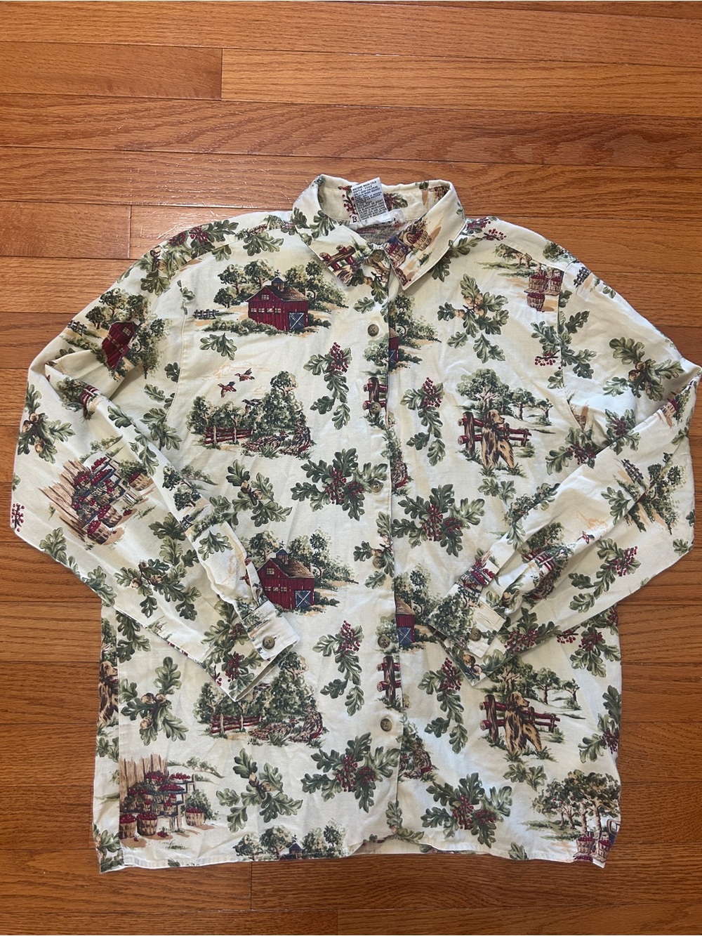 Vintage Talbots Blouse Women’s Size S Button Up Shirt Farm Country Cottagecore